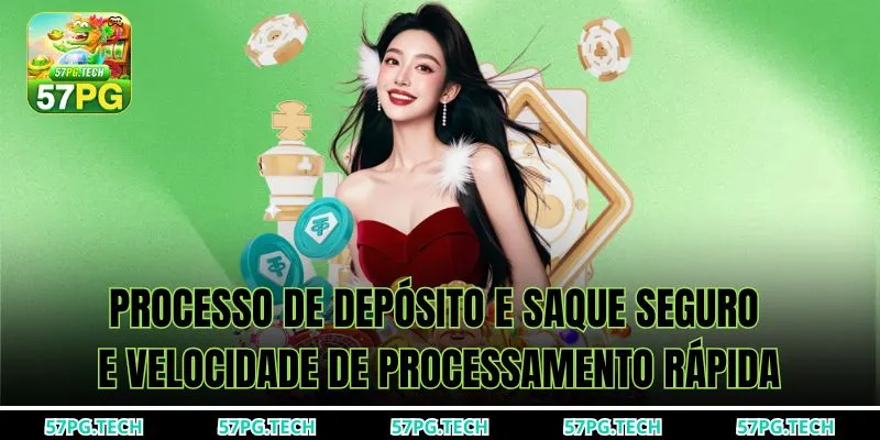 Processo de depósito e saque seguro e velocidade de processamento rápida